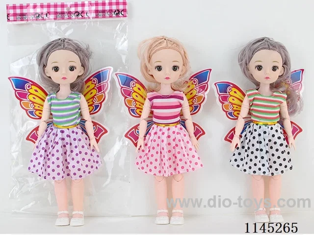 12’ 30cm 21 jointed solid 3D doll with butterfly wings three mixes