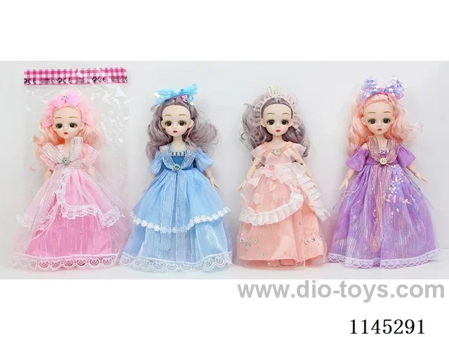 12’ 30cm 21 jointed 3D doll with hair accessories mix & match
