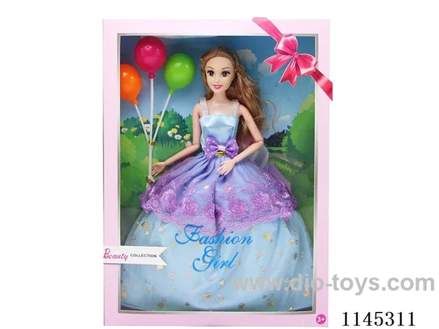 11.5’ 9 jointed solid Barbie with balloons