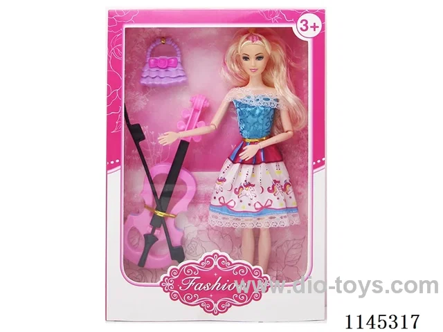 11.5’ 11 jointed solid Barbie with Guitar