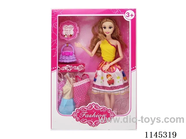11.5’ 11 jointed solid Barbie with accessories dress up