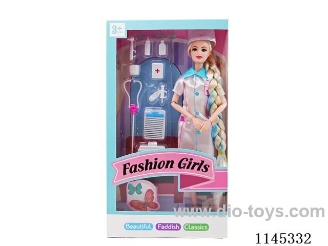 11.5″ Solid Bigfoot 9 Joints Nurse Barbie
