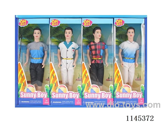 11.5’ 30cm 5 jointed solid body colourful printing eyes men's doll four packs