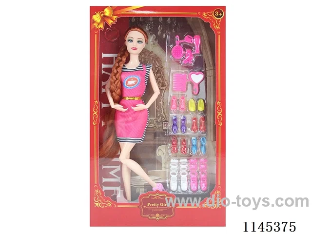 11.5’ 30cm 11 jointed solid colour eye Barbie + Shoebox Accessories