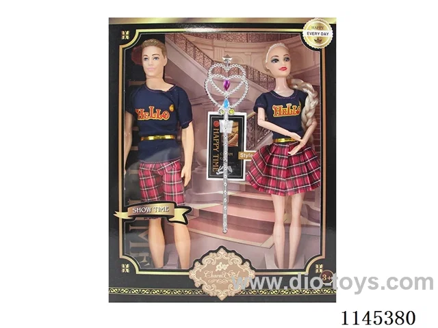 11.5’ 30cm 9 jointed solid colour eye Barbie couple men 5 jointed solid colour eye Barbie + magic wand