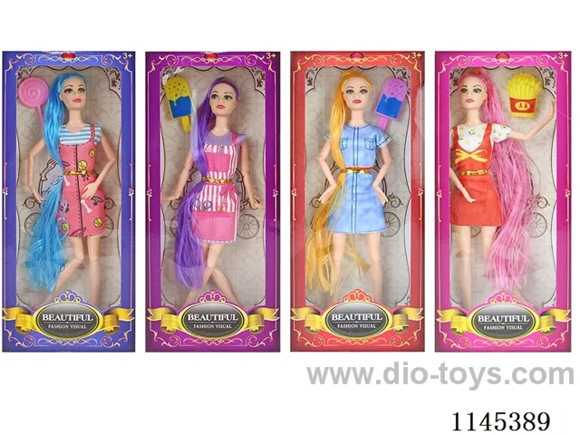 11.5’ 30cm 11 jointed solid body colour print eye barbie + gourmet food