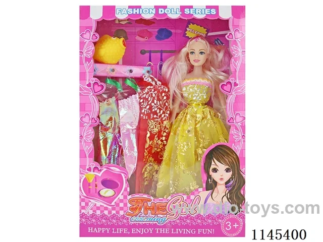 11’ 27cm 5 jointed empty body colour print eye Barbie + clothes + fish