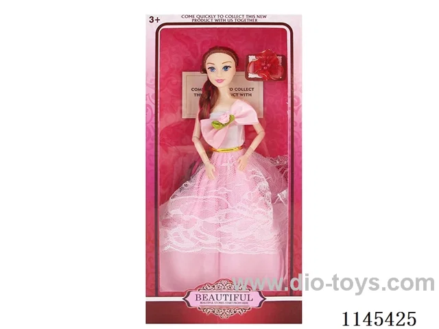 11.5’ 30cm 9 jointed solid body colour print eye barbie + hair accessories