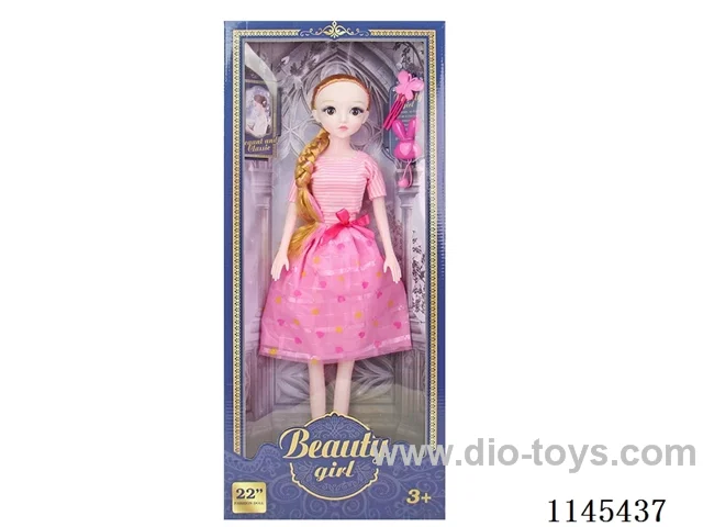 22 inch 54cm 5 joints empty body live eyes musical barbie + accessories