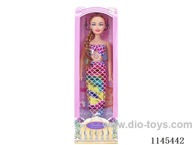 22’ 55cm 5 joints empty body with colour print eyes musical mermaid barbie
