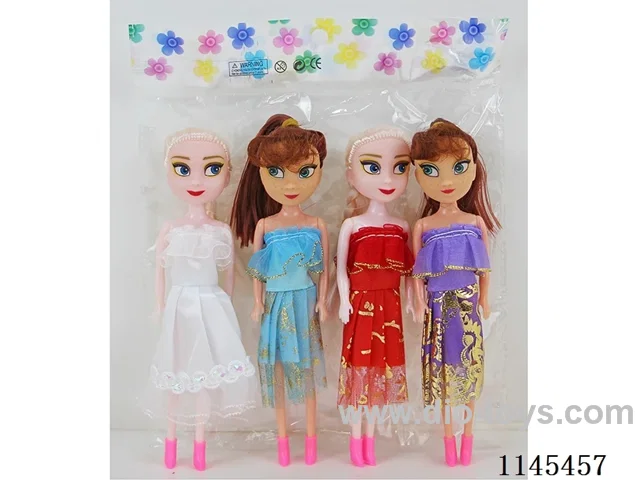 7 inch 18 cm 5 joints solid body colour printing eye dolls four packs