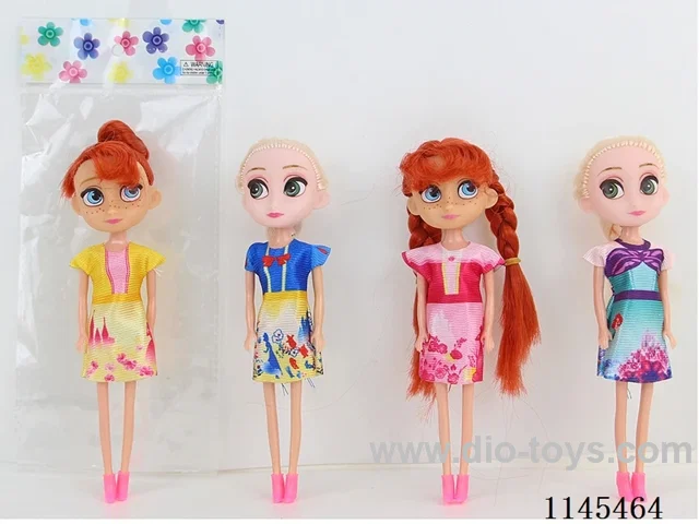 7’ 16cm 5 jointed solid body colour print eye dolls mixed bag