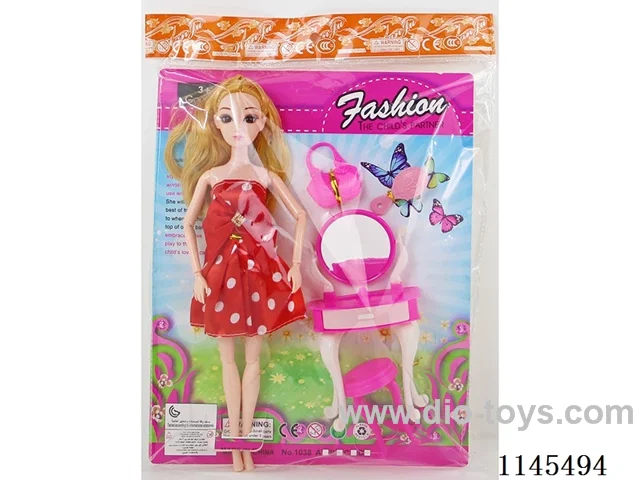 11 Joints Solid Barbie with Dresser