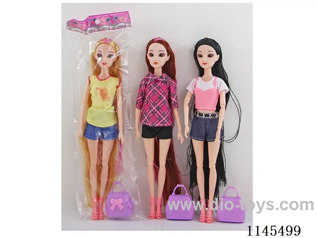 11’ 11 jointed 3D real eye fashion Barbie with bag
