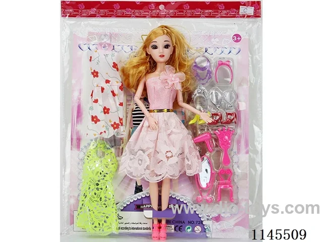 11.5’ solid 11 jointed 3D real eyes Barbie cardboard