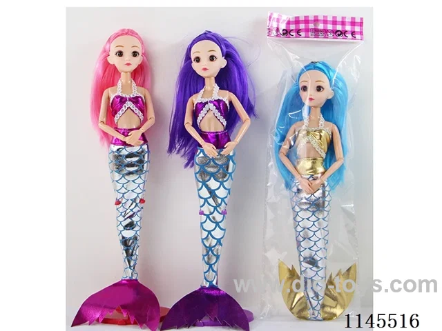 12 inch solid body big foot 9 joints mermaid 3D real eyes baggy multi colours mixed
