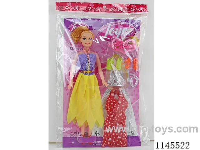 11.5 inch 27 cm 5 joints empty body colour printing eye Barbie + dress + accessories (clothes variety of multi-coloured mix)