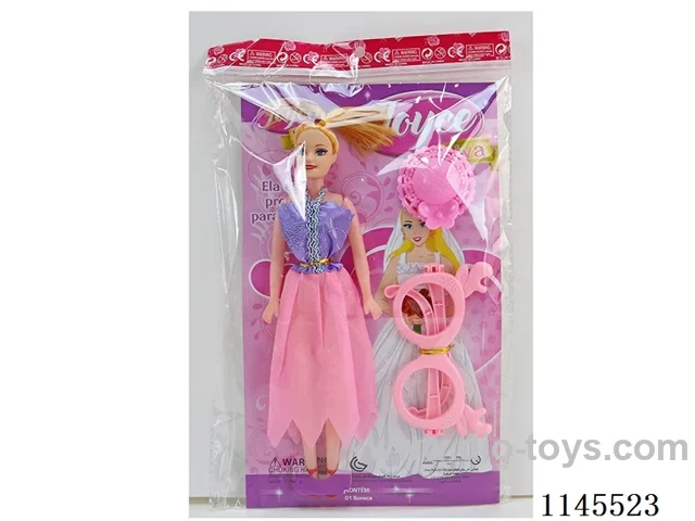 11 inch 27 cm 5 joints empty body colour printing eye Barbie + glasses + hat (clothes multi-colour mix)