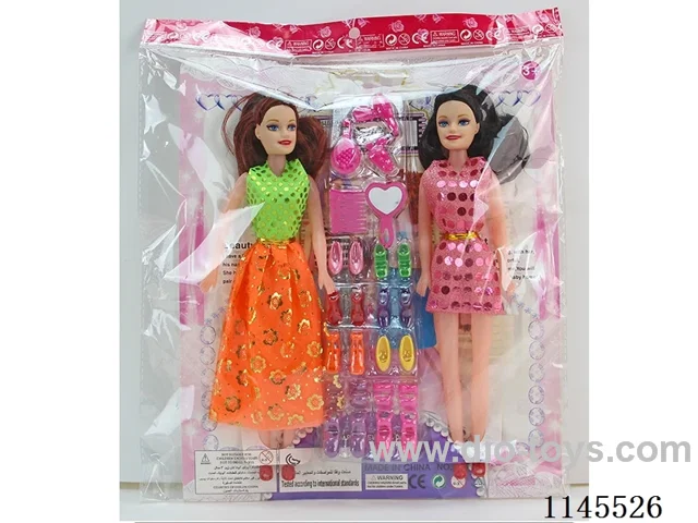 11.5’ 30cm 5 joints empty body colour printing eye Barbie + shoe ladder + accessories (clothes various multi-colour mix)