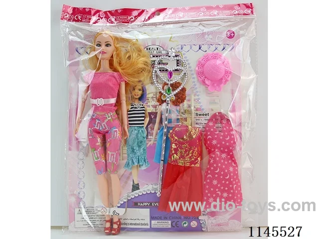 11.5’ 30cm 9 joints solid body colour print eye Barbie + clothes + magic wand + hat (clothes multi-colour mix)