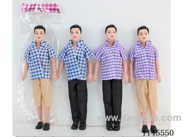 11.5″30cm 3 Joints Empty Body Colour Printed Eyes Plaid Shirt Men's Barbie Four Mixes