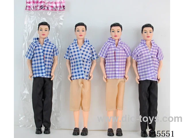 11.5’ 30cm 3 joint solid body colour print eyelet check shirt men's barbie four mix