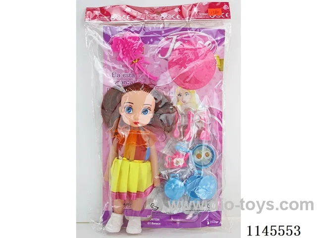 9 inch 20 cm 5 joints empty body colour printing eyes big head doll + cooking props + hat + comb