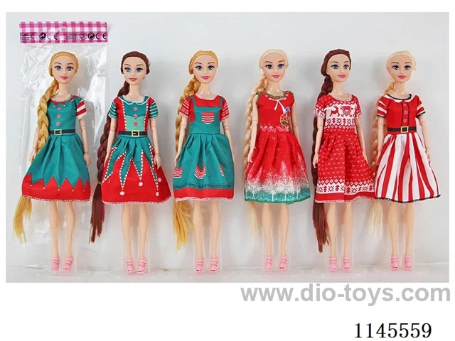 11.5’ 30cm 9 joints solid 3D real eyes Christmas dress Barbie mix and match