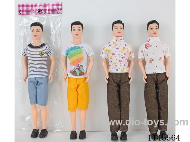 11.5’ 30cm 3 jointed solid colour print eye male Barbie assorted mix