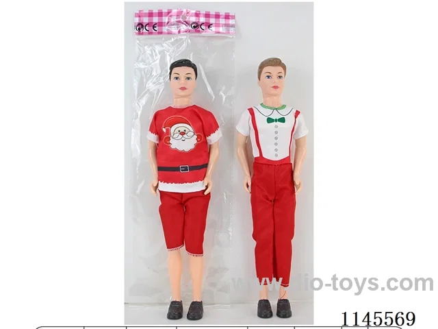 11.5″30cm 3 Joints Solid Colour Printed Eyes Christmas Theme Costume Male Barbie Two Mixes