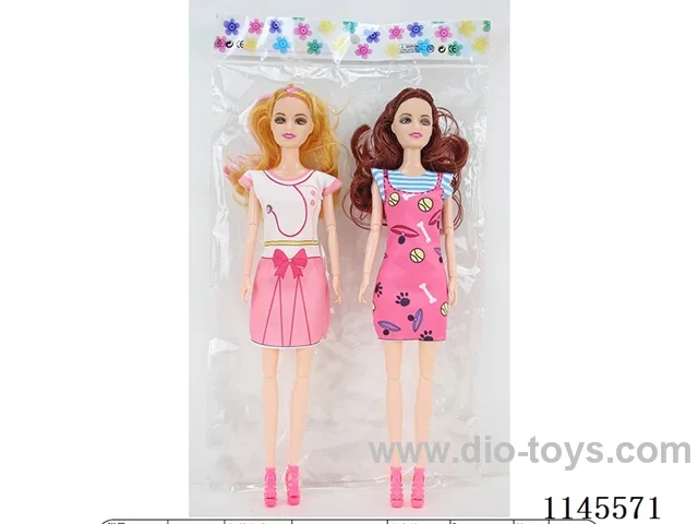 11.5’ 30cm 11 jointed solid body colour print eye Barbie two packs