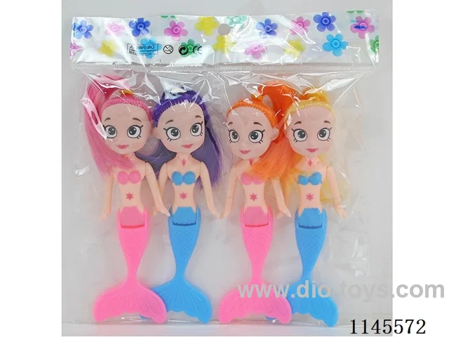 5‘ 12cm Solid Colour Printed Eyes Mermaid Dolls 4’s