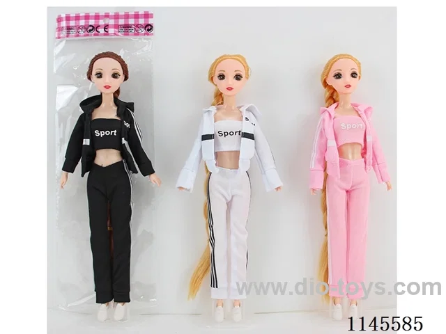 11.5’ 30cm 9 jointed solid 3D real eye Barbie sportswear variety mix