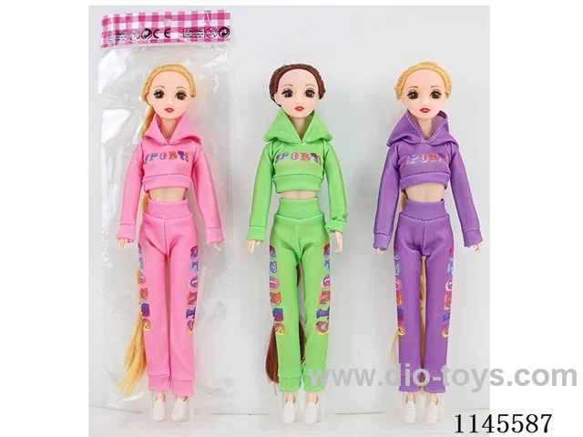 11.5’ 30cm 9 jointed solid 3D real eye sweatshirt Barbie Various Mixes