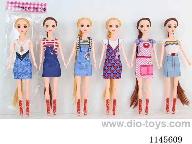 11.5’ 30cm 13 jointed solid body 3D real eye Barbie doll mix & match