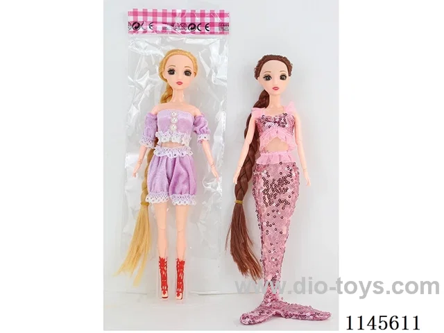 11.5’ 30cm 13 jointed solid 3D real eye Barbie/Mermaid doll two mixes