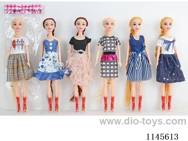 11.5’ 30cm 9 jointed solid body colourful eye Barbie mixed bag