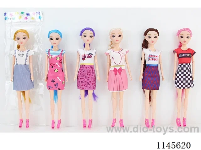 11.5’ 30cm 11 jointed solid 3D Barbie with real eyes mixed bag