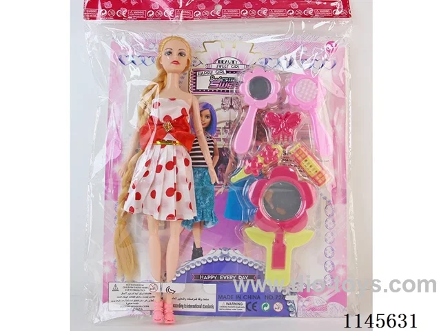 11.5’ 30cm 11 joints solid colour eye Barbie + grooming props