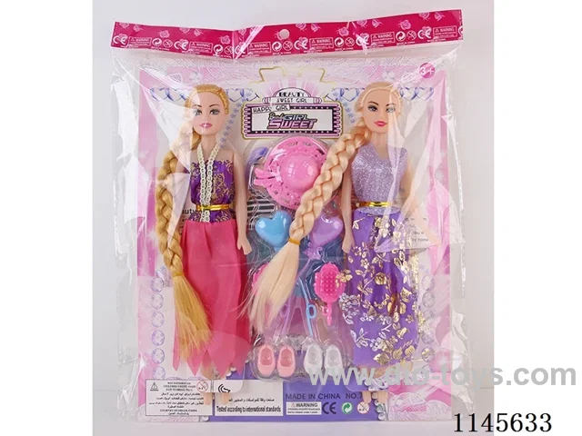 11″27cm 5 joints empty body colourful print eye sister barbie+accessories