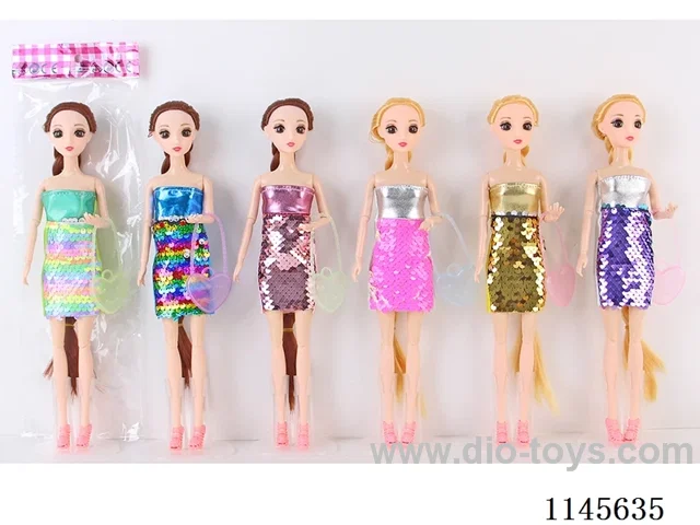 11.5’ 30cm 11 joints solid 3D real eye Barbie + bag mix & match