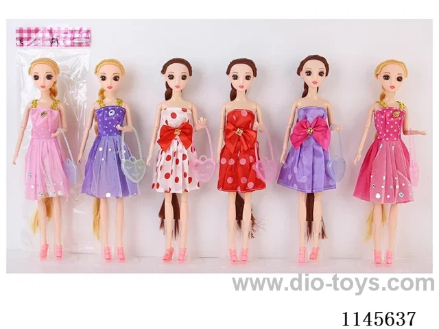 11.5’ 30cm 11 jointed solid 3D real eye barbie + bag mix & match