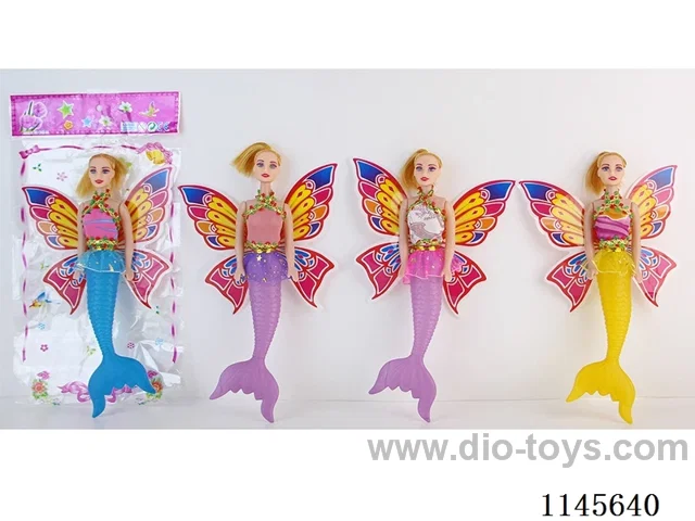 11’ 28cm 3 joints empty body with colourful eyes mermaid doll + butterfly wings mix & match