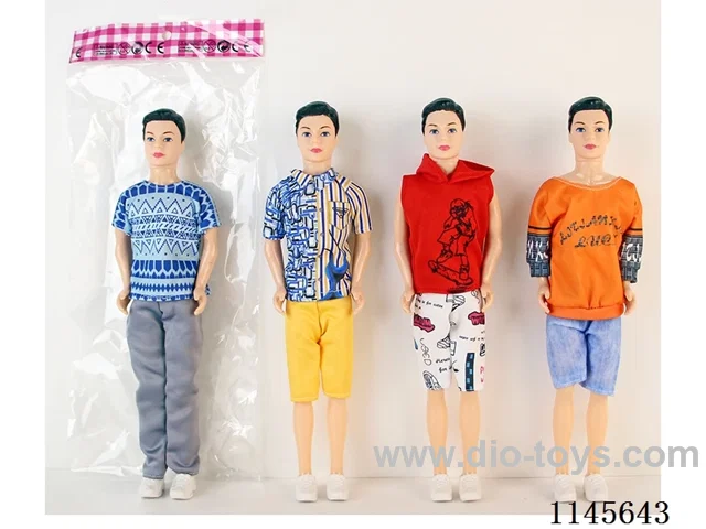 11.5’ 30cm 3 jointed solid body colour print eye men's dolls mix & match