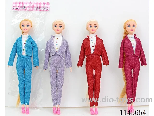 11.5’ 30cm 9 jointed solid colour print eye barbie assorted mix