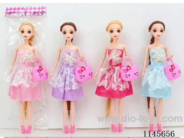 11.5’ 30cm 11 joints 3D 3D real eye Barbie with bag mixed bag