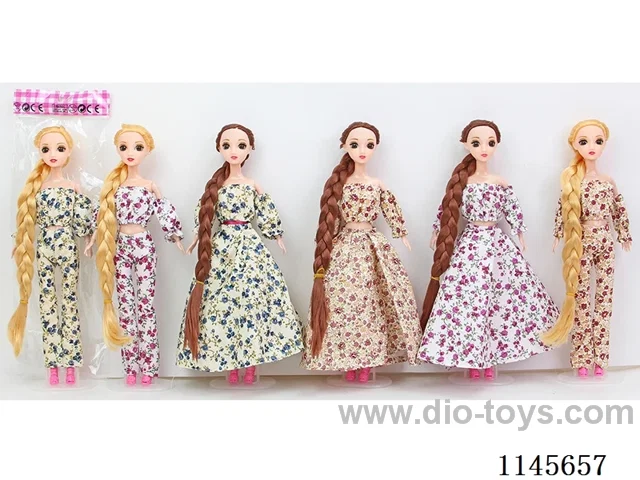 11.5’ 30cm 9 jointed solid 3D Barbie with real eyes mixed bag