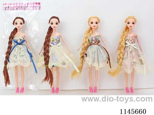 11.5’ 30cm 9 jointed solid 3D Barbie with real eyes mixed bag