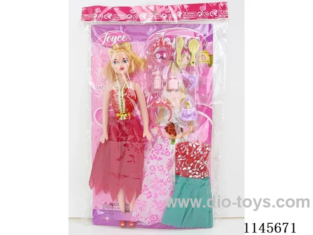 11 inch 26cm 5 joints empty body colour printing eyes Barbie + clothes + accessories