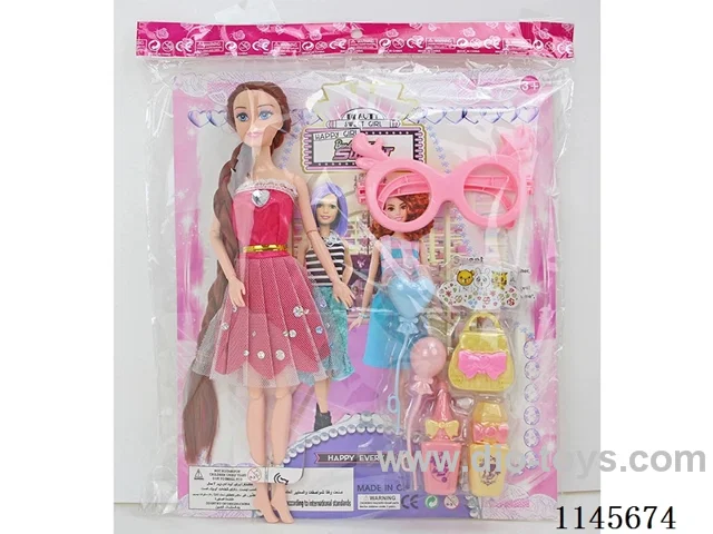 11.5’ 30cm 11 joints solid body colour print eye barbie + glasses + accessories